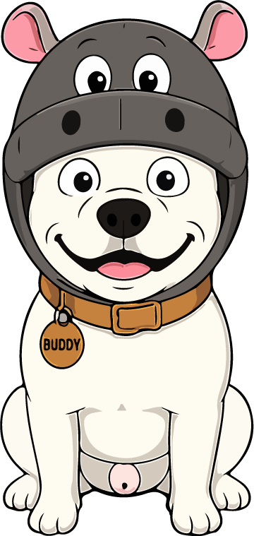 Buddy in hippo hat